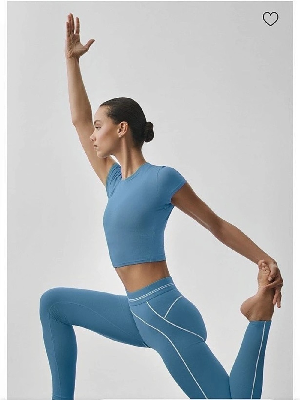 Alo Yoga Airbrush High-Waist Heart Throb Legging Azure Blue & White